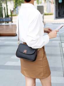 Women Small Shoulder Crossbody Bags Ladies Casual Litchi Embossed Flap Square Bag