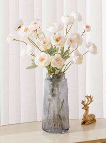 Bộ 3 bông hoa nhân tạo, mỗi bông có 4 bông hoa mẫu đơn, phong cách Bắc Âu đơn giản hiện đại, hoàn hảo cho đám cưới hoặc trang trí nhà - trắng - Xem 5