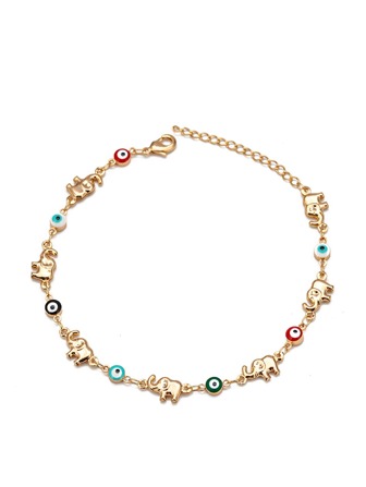 1pc Elephant Shaped Oil Drop & Colorful Eyes Decor Bracelet, Unisex Fashion Bracelet