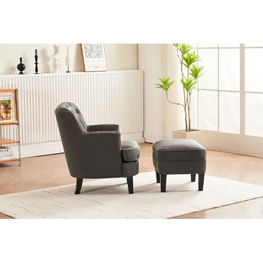 Gray ottoman chair deals