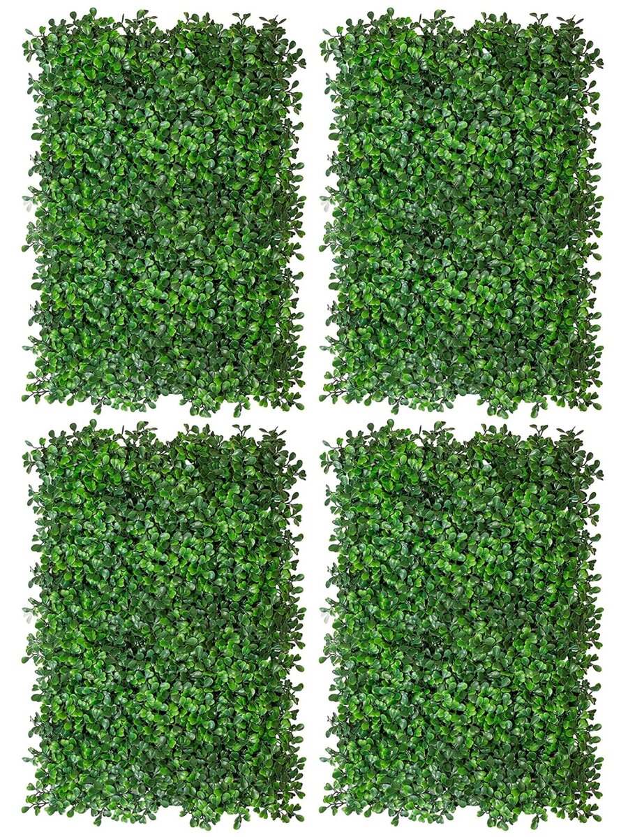 1入/包或2入/包或4入/包綠色人工植物草牆背景，合成草牆，黃楊樹籬竹垂直草板架，室外/室內花園圍欄庭院婚禮裝飾，瓷磚紫外線防護