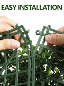 1入/包或2入/包或4入/包綠色人工植物草牆背景，合成草牆，黃楊樹籬竹垂直草板架，室外/室內花園圍欄庭院婚禮裝飾，瓷磚紫外線防護