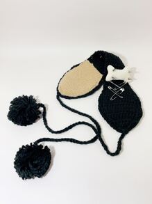 1入組女士黑色鉚釘和骨裝飾Y2K耳罩,合適適用於派對 - 黑色 - 查看 11