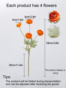 朵人造花，每朵 4 朵牡丹，現代簡約北歐風格，適合婚禮裝飾和家居裝飾。 - 橘色 - 查看 3