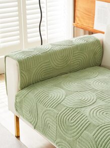 1pc Sofa Cushion Cover, Modern Minimalist Non-Slip Sofa Throw Blanket, All Season Machine Washable Dust-Proof Thick Plush Couch Cover, Green Living Room Decor Gift, Washable Non-Fading Soft Plush, Pet Friendly Fit L-Shaped Sofa And 1/2/3/4 Seats, Adjustable For Bedroom