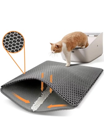 1 件宠物猫砂垫防水双层猫砂捕捉宠物猫砂盒垫清洁垫猫用产品配件