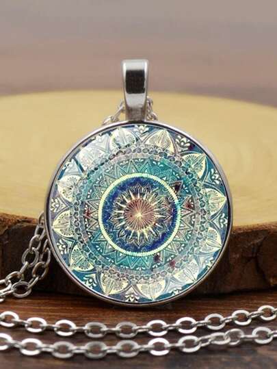 قلادة عتيق ماندالا يوجا وقت الياقوت قطعة واحدة