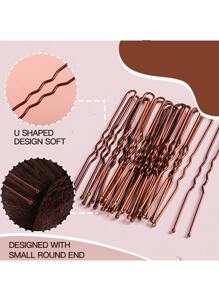 Set de 12 redecillas de pelo invisibles y 20 horquillas en forma de U, 12 redecillas de pelo de 50 cm de color marrón con borde elástico de malla y 20 pasadores para moños para mujeres, niñas, creador de moños de ballet, danza (marrón)