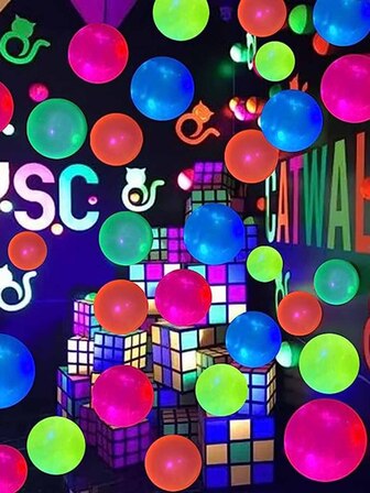 50入組熒光色混色小氣球派對裝飾用品