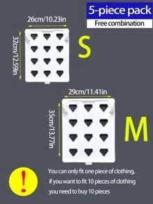 5入組創意塑料懶人衣服摺疊板，節省衣櫥空間的工具，可摺疊男女襯衫與T恤整理架，衣服和褲子分隔板