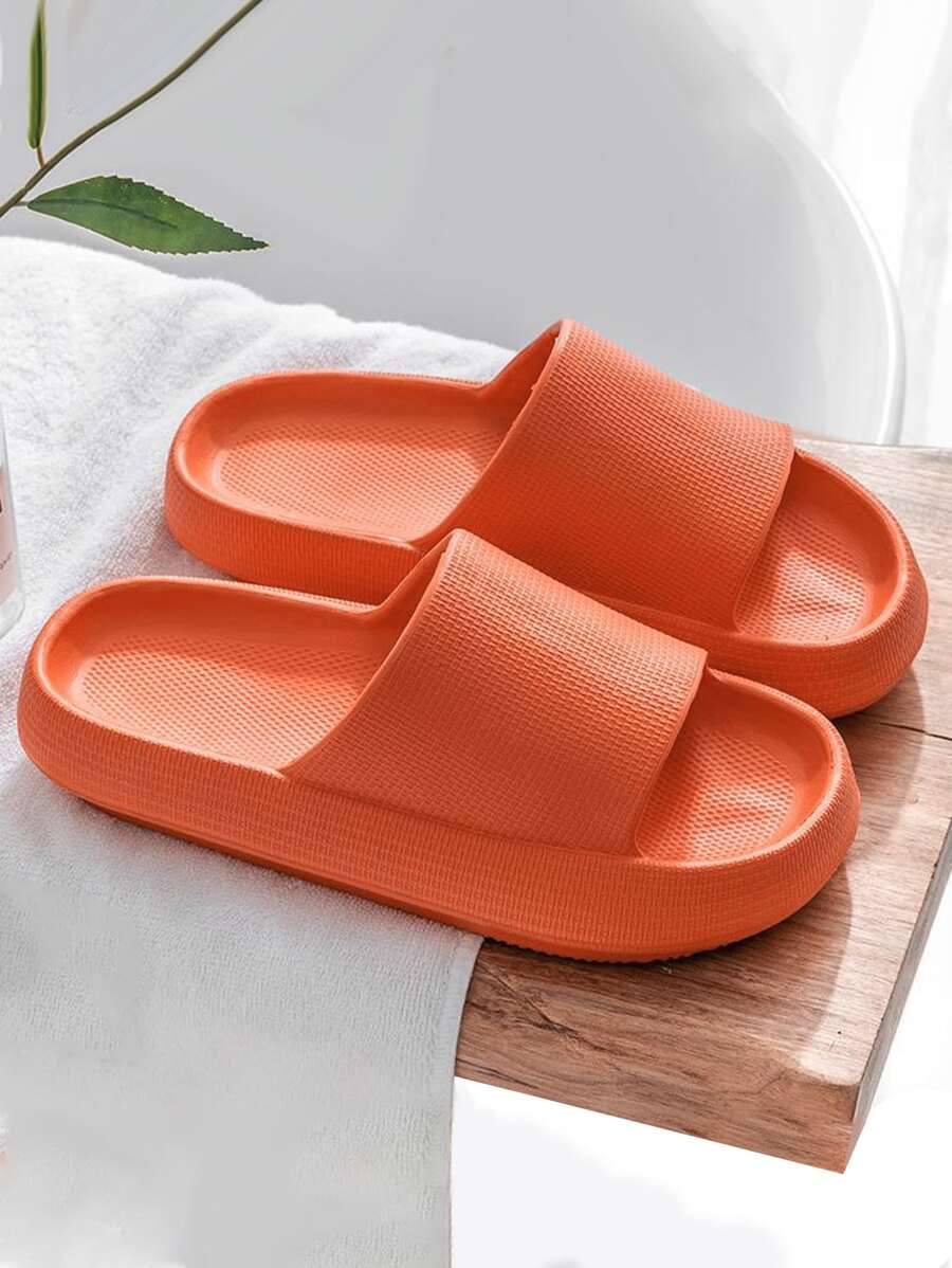 Funky Slides For Men, Dép đi trong nhà EVA một băng có họa tiết nổi - trái cam - Xem 1
