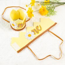 1入組生日派對白色雛菊皇冠主題派對打扮頭飾帽 - 彩色 - 查看 2