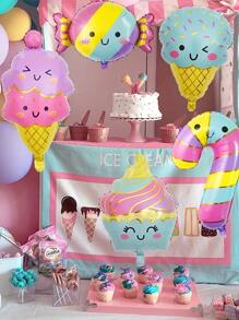 5入組冰淇淋和糖果形狀氣球適用於女孩們生日派對裝飾用品,合適適用於嬰兒派對裝飾用品 - 彩色 - 查看 5