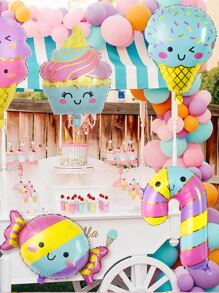 5入組冰淇淋和糖果形狀氣球適用於女孩們生日派對裝飾用品,合適適用於嬰兒派對裝飾用品 - 彩色 - 查看 3