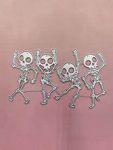 1pc Skull Design Cutting Die - Silver - View 4