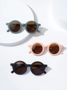 3pcs Children's Round Matte Fashion Glasses - Multicolor - View 1