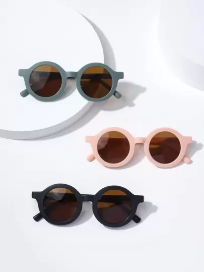 3pcs Children's Round Matte Fashion Glasses