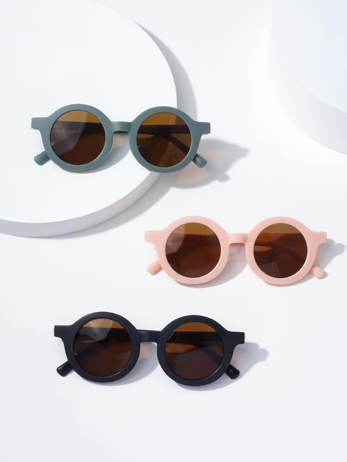 3pcs Children's Round Matte Fashion Glasses - Multicolor - View 1