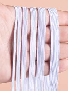 Thin flat narrow elastic elastic belt baby trousers waist high elastic rubber band elastic rope clothing accessories - White - View 1
