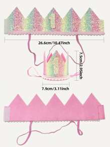 1pc Glitter Number Decor Party Hat - Multicolor - View 2