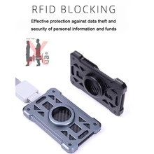 RFID anti robo Monedero & Tarjetero Funda - Gris - Ver 3