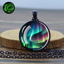 Aurora Borealis Creative Glow In The Dark Glass Pendant Necklace Night Light Jewelry - style 3 - View 1