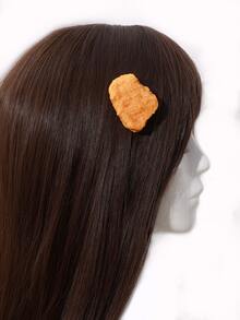 2入組搞笑仿真炸雞系列裝飾髮夾和髮飾 - 橘色 - 查看 4