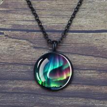 Aurora Borealis Creative Glow In The Dark Glass Pendant Necklace Night Light Jewelry - style 3 - View 3