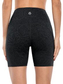 Quần Shorts Thể thao Nữ Túi Lá thư - màu đen - Xem 2