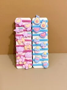 20 chiếc Dây buộc tóc trang trí hoa và trái tim cho bé gái cho cuộc sống hàng ngày - Nhiều màu - Xem 6