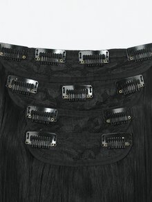 Clip In Hair Extensions Black Color 22 Inch 11 Clips Long Straight Hair Extensions Clip In Natural Hair Extensions - Black - View 4