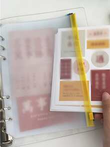 6 cái Túi đựng hồ sơ rời trong suốt, Công cụ tổ chức tài liệu di động tối giản dành cho học sinh, văn phòng - Nhiều màu - Xem 8