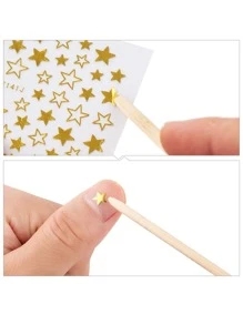 100支装 11.4厘米橙色双头美甲木棒，包含点钻笔、角质层推棒等美甲工具，适用于美甲用品、美甲工具、美甲艺术等，是返校季、美甲产品和美甲贴片的理想之选。 - 橘色 - 查看 5