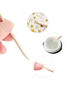 100支装 11.4厘米橙色双头美甲木棒，包含点钻笔、角质层推棒等美甲工具，适用于美甲用品、美甲工具、美甲艺术等，是返校季、美甲产品和美甲贴片的理想之选。 - 橘色 - 查看 4