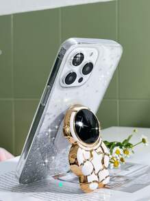 Glitter Phone Case With Astronaut Design Stand-Out Phone Grip - White - View 5