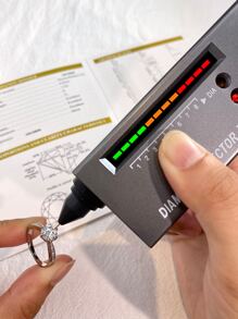 Newsoul 1PC Luxury Real 1CT Moissanite Rhinestone Rings For Women 925 Sterling Silver Wedding Engagement Eternal Promise Ring Fine Jewelry Anniversary Gift Bridal Jewelry - Silver - View 5