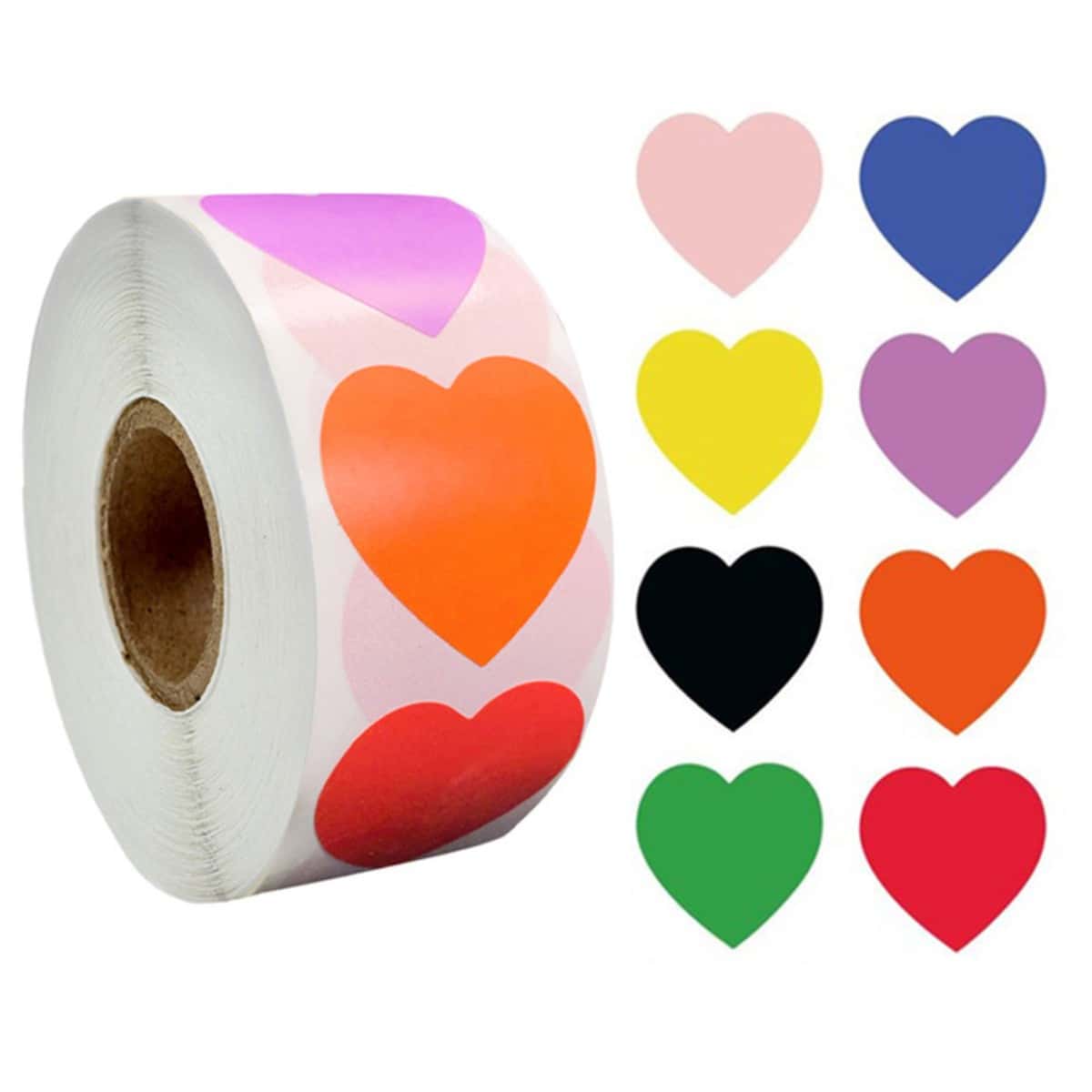 Rollo Con 500 Etiquetas Etiqueta De Amor De Código De Color Pegatina - Blanco - Ver 1