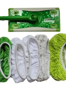 Replaceable Sponge Cover For Household Wet & Dry Rotating Bathroom Mop With Water Absorption - Green - View 2