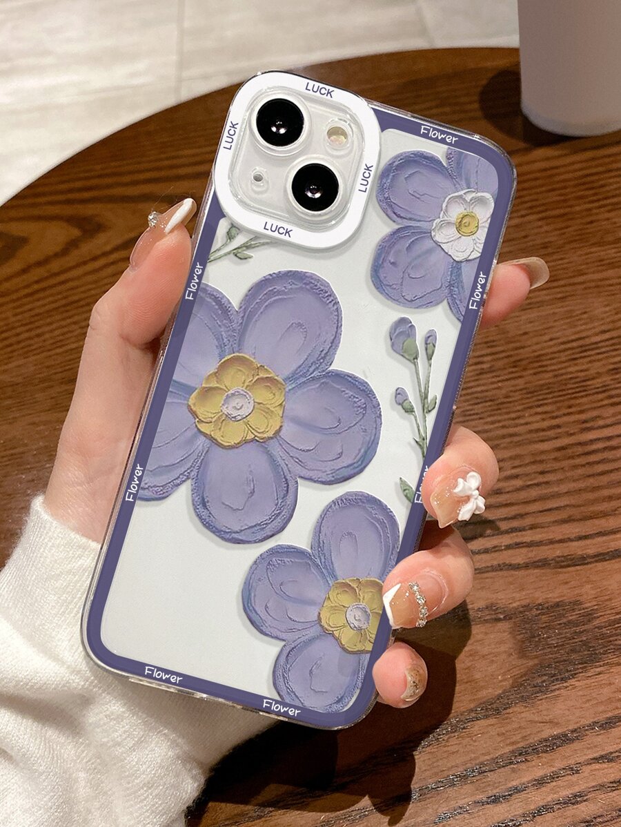 Floral Pattern Clear Phone Case,International Version, Not The Domestic Version - Multicolor - View 1