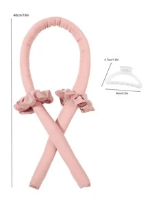 4pcs Women Solid Casual Hair Accessory Set For Daily Life,Pink Accessories, School Stuff, Gifts, Cute Accessories, Rollers For Hair, Hair Styling Tools, Hair Accessories, Hair Bands, Head Accessories, Valentines Accessories - Multicolor - View 4