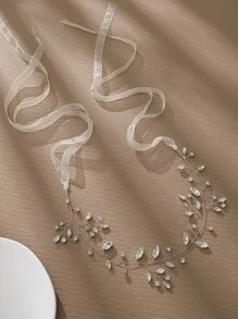 1入簡約女士鑲鑽發帶，適用於新娘和伴娘的髮飾，優雅皇室風 - 銀色 - 查看 4