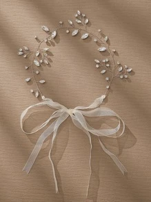 1入簡約女士鑲鑽發帶，適用於新娘和伴娘的髮飾，優雅皇室風 - 銀色 - 查看 5