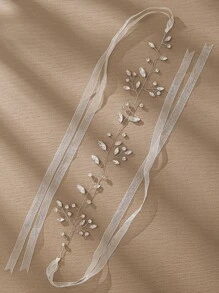 1入簡約女士鑲鑽發帶，適用於新娘和伴娘的髮飾，優雅皇室風 - 銀色 - 查看 2