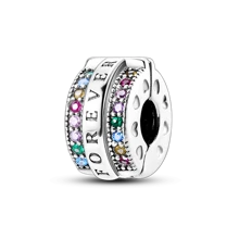 1 Peça Pingente de Trevo de Quatro Folhas Revestido de Prata com Zircônias Brancas Redondas, Contas de Clipe de Prata Adequadas para Colar, Pulseira, Pingente de DIY de Joias Femininas