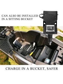 1入組摩托車雙USB充電器通用適配器防水12V-24V電源出口手柄鏡子座位支架帶開關充電器 - 杏色 - 查看 7