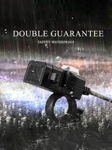 1入組摩托車雙USB充電器通用適配器防水12V-24V電源出口手柄鏡子座位支架帶開關充電器 - 杏色 - 查看 5