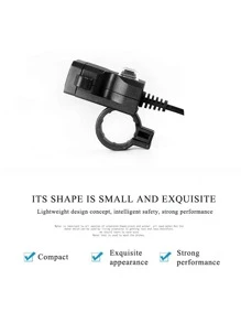 1入組摩托車雙USB充電器通用適配器防水12V-24V電源出口手柄鏡子座位支架帶開關充電器 - 杏色 - 查看 3