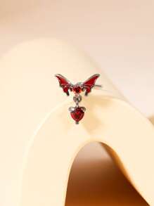 Black & Red Butterfly Cz Nose Stud - Multicolor - View 1