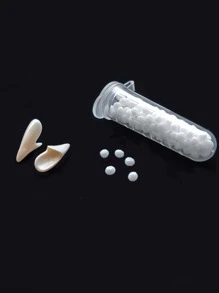 1 Pair Unique Design Hip Hop Vampire Transparent Fake Tooth Dentures Halloween Party Masquerade Props Dental Brace Jewelry with Glue - White - View 3