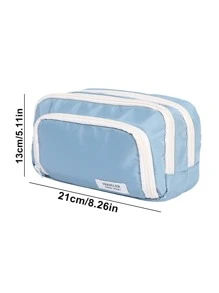 1 hộp đựng bút chì trong suốt màu xanh lá cây, phong cách Nhật Bản tối giản, đồ dùng học tập, túi đựng bút dung lượng lớn, túi đựng bút chì, cặp học sinh - màu xanh lá - Xem 4